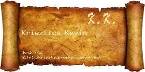 Krisztics Kevin névjegykártya