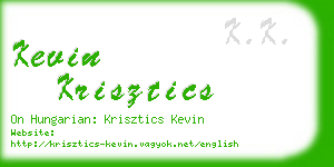 kevin krisztics business card